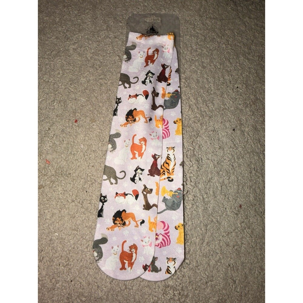 Disney Parks Cats Scar Simba Cheshire Marie Pink Aristocats Adult Socks NEW